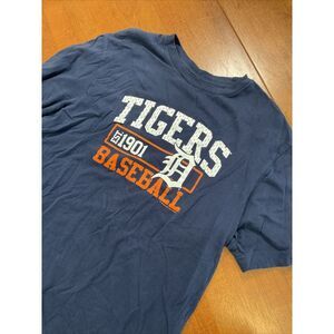 Mens Size Medium M MLB Blue Detroit Tigers Baseball T Shirt